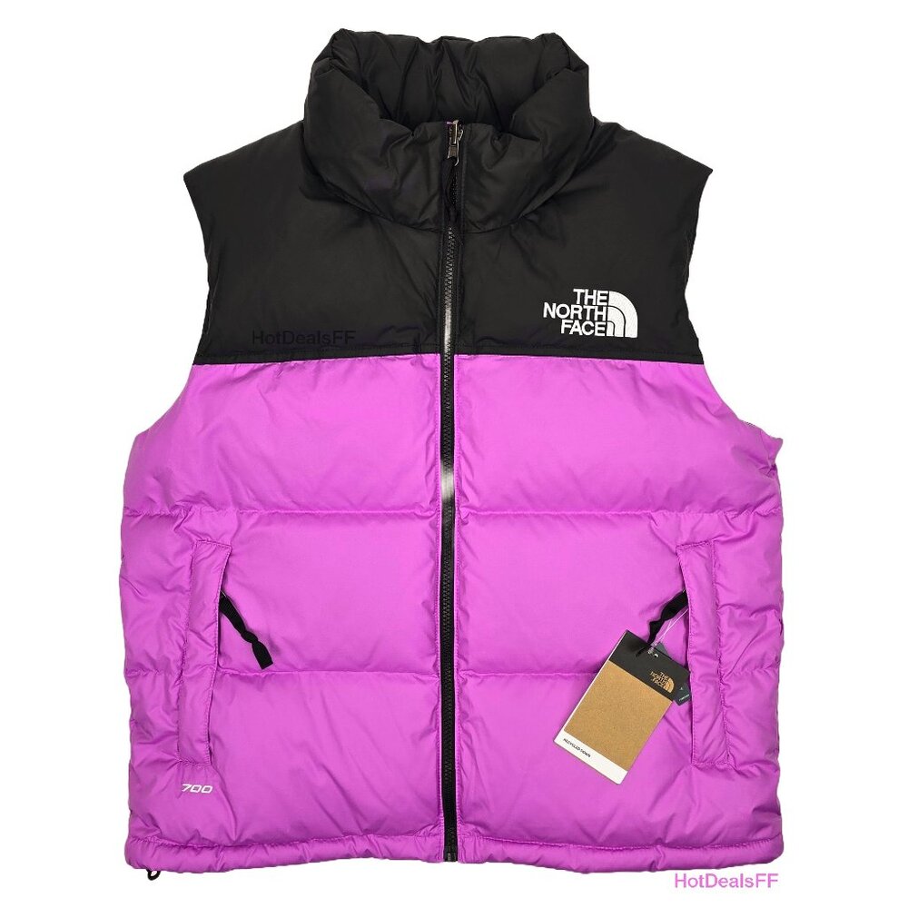 Women's The North Face Violet Crocus 1996 Retro Nuptse 700 Down Vest Jacket NEW